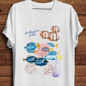 Salty for Life "School of Fish" Short Sleeve Unisex Tee